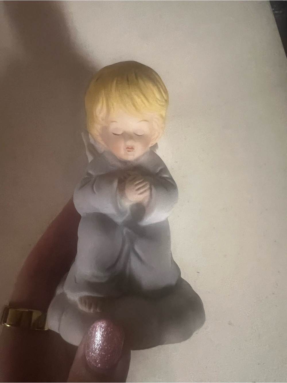 Candle holder Porcelain Praying Child Figurine